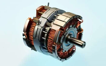 Cutaway illustration of an electric motor showing its copper windings